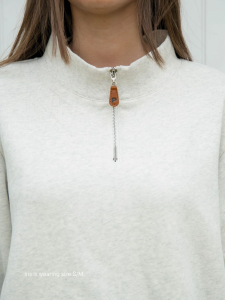 Parke Quarter Zip Heather Grey Sweatshirt